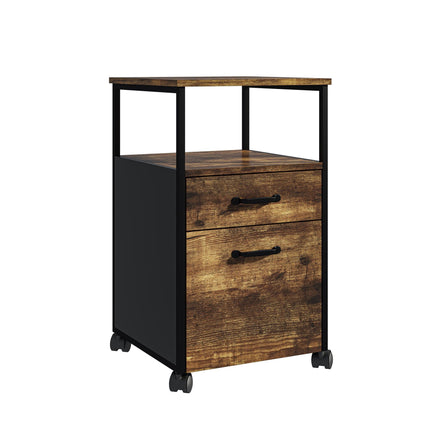 Aktenschrank mit 2 Schubladen, rollbar, DIN A4/Letter-Format