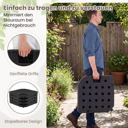Befüllbarer Schirmfuß, 60L/68kg, Schwarz, 50x50 cm, HDPE