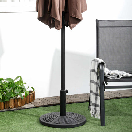 Base de parasol remplissable, style rotin, compatible avec les mâts de 38 à 48 mm