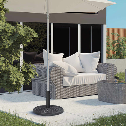 Base de parasol remplissable, style rotin, compatible avec les mâts de 38 à 48 mm