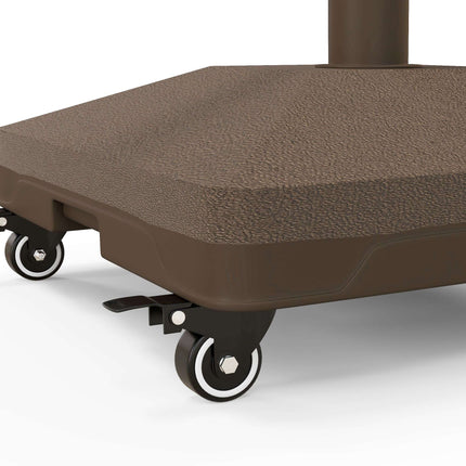 Pied de parasol à remplir avec roulettes, 22-38 mm, marron