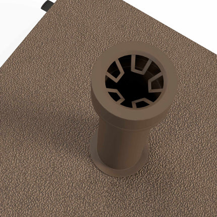 Pied de parasol à remplir avec roulettes, 22-38 mm, marron