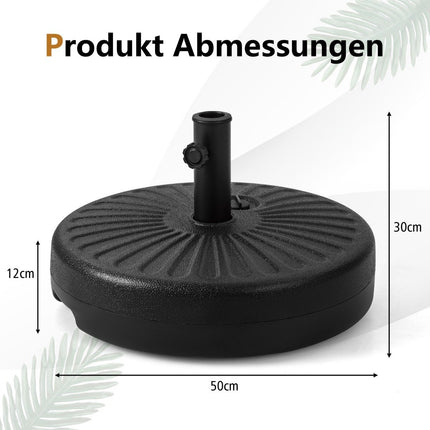 Porte-parapluie rond rechargeable d'un diamètre de 50 cm pour un poids maximum de 34 kg noir