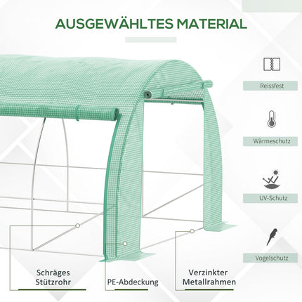 Gewächshaus-Folientunnel – begehbar, UV-geschützt, 3,97x3x2M