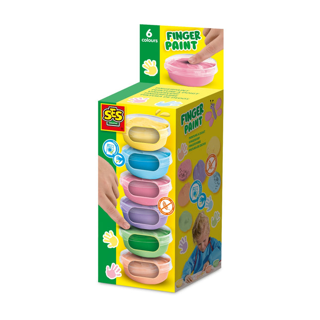 Coffret de peinture pour les doigts, 6 couleurs pastel pour projets artistiques créatifs