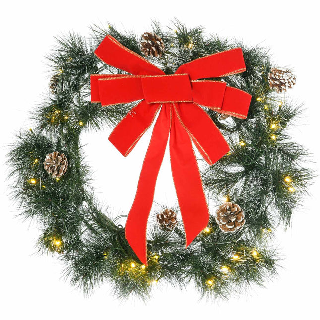 Couronne De Sapin Couronne De Porte Couronne De Noël Dos Avec Oeillet De Suspension Pe Vert Ø60 X 10 Cm