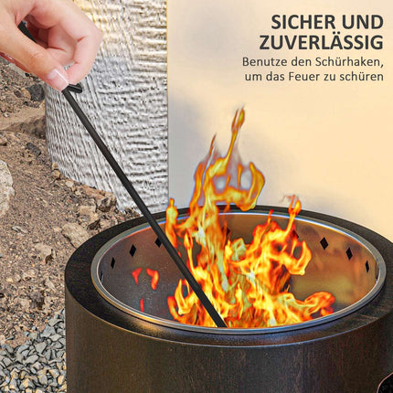 Rauchfreie Feuerschale, Ø45 cm, Metall-Feuerstelle für Garten/Camping