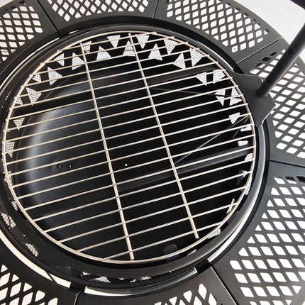 Foyer avec 2 grilles pivotantes réglables
