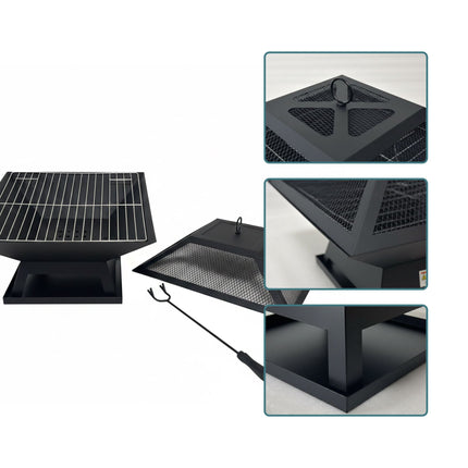 Brasero avec pare-étincelles et grille