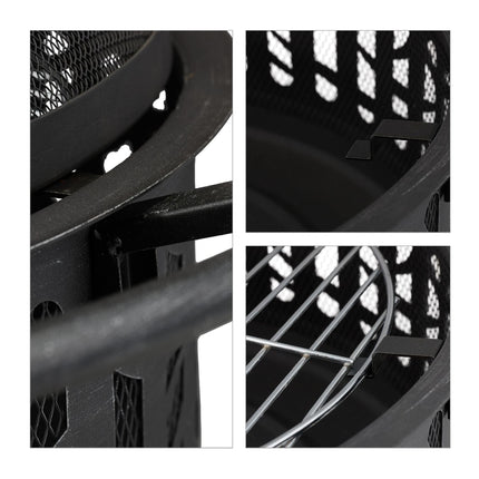 Brasero avec protection contre les étincelles et grille