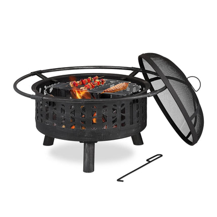 Brasero avec protection contre les étincelles et grille
