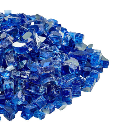 Fire Pit Glass, 35 lb Reflective Half-Inch, Cobalt Blue