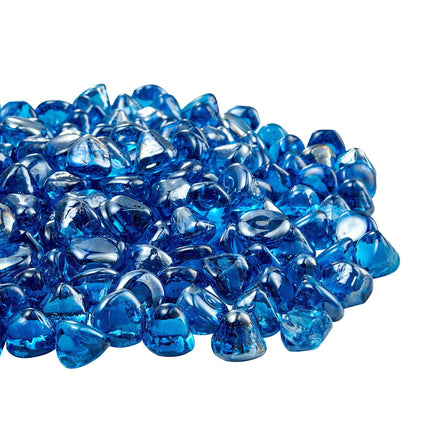 Fire Pit Glass Beads, 20 lb, 1 in, Caribbean Blue