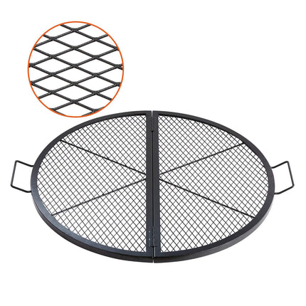 Fire Pit Grill Grate, Foldable Steel Round 36-Inch