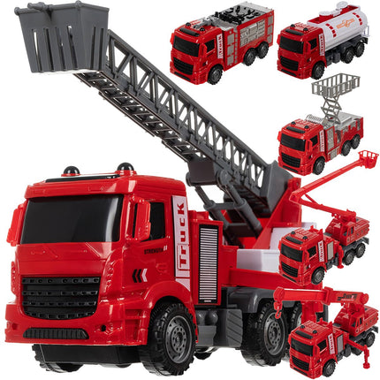 Ensemble de camions de pompiers pour enfants, 6 véhicules de secours
