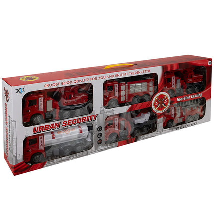 Ensemble de camions de pompiers pour enfants, 6 véhicules de secours