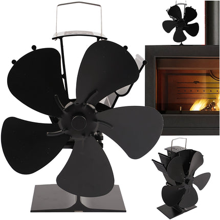 Ventilateur de cheminée à 5 pales alimenté par la chaleur