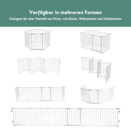 Grille de sécurité pour cheminée avec porte et fixation murale, en fer blanc