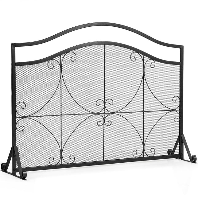Pare-feu en maille de fer, 112 x 32 x 83 cm, noir