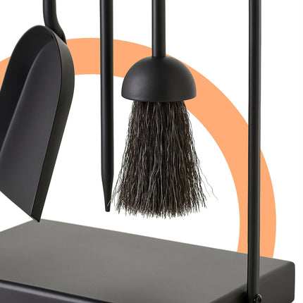Ensemble d'accessoires pour cheminée - 4 pièces en métal