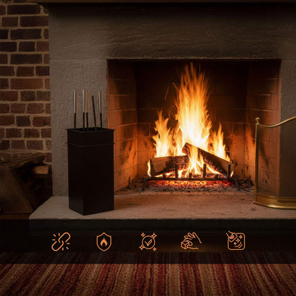 Ensemble d'outils pour cheminée, accessoires en fer de 5 pièces