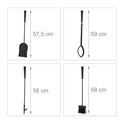 Kaminbesteck-Set, 5-teiliges Metallzubehör