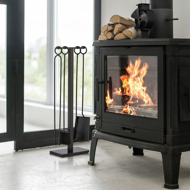 Kaminbesteck, schwarzes Metall – modernes Design