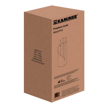 Ensemble d'outils pour cheminée, acier 4 en 1 avec support