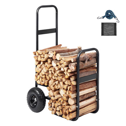Firewood Log Cart, 250 lb Capacity, 10.5 in Pneumatic Wheels