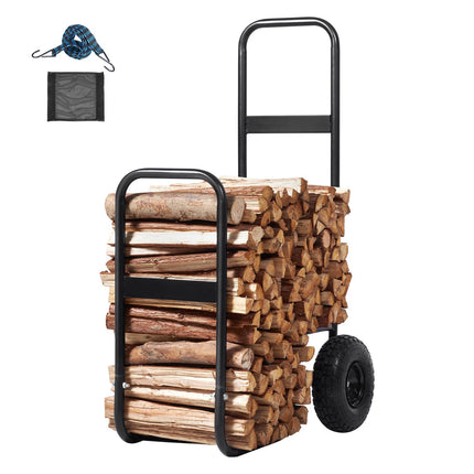 Firewood Log Cart, 250 lb Capacity, 10.5 in Pneumatic Wheels