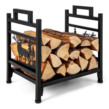 Kaminholzregal, 18,5 Zoll Metall Holzhalter mit Griffen