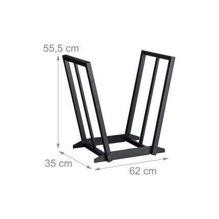 Porte-bûches en fer en forme de V