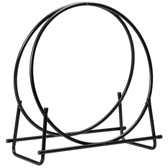 Support à bois de chauffage en métal, 76,5 x 36 x 82 cm, noir
