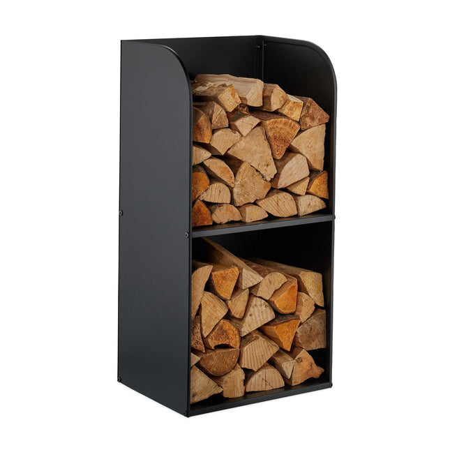Range-bûches à 2 étagères - Porte-bûches d'intérieur en fer