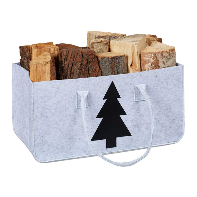 Sac à bois de chauffage en feutre avec motif
