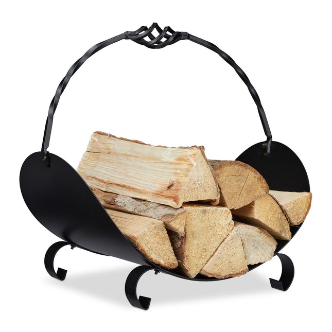 Panier à bois de chauffage noir