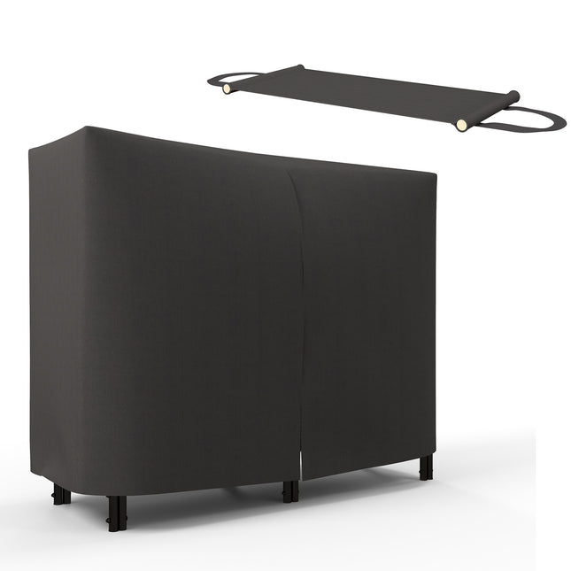 Kaminholzregal, 0,33 m³, mit Tragetasche & Abdeckung, Metallrahmen, bis zu 150 kg, 120 x 36 x 99 cm, schwarz