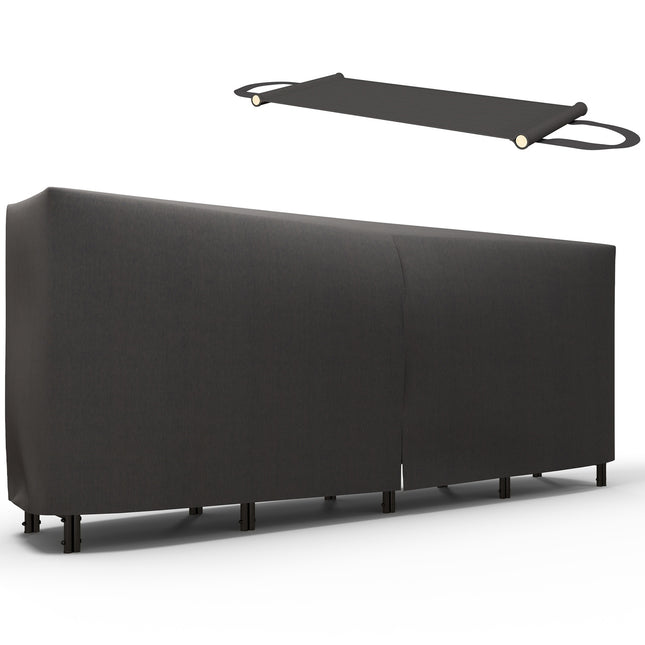 Kaminholzregal, 0,67 m³, mit Tragetasche & Abdeckung, Metallgestell, bis 200 kg, 240 x 36 x 99 cm, schwarz