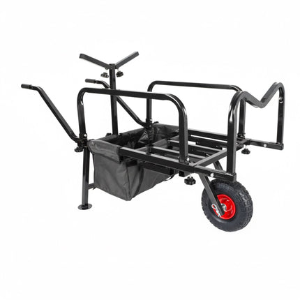 Angler-Trolley mit Tasche – Metallgestell, Luftbereifung