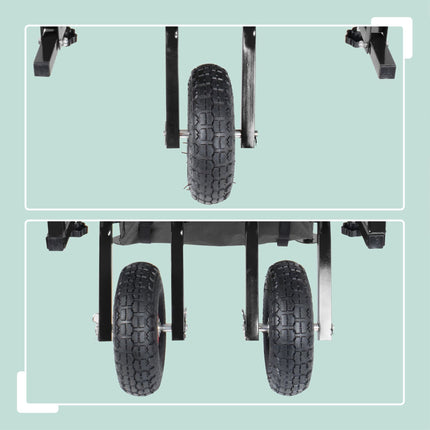 Angler-Trolley mit Tasche – Metallgestell, Luftbereifung