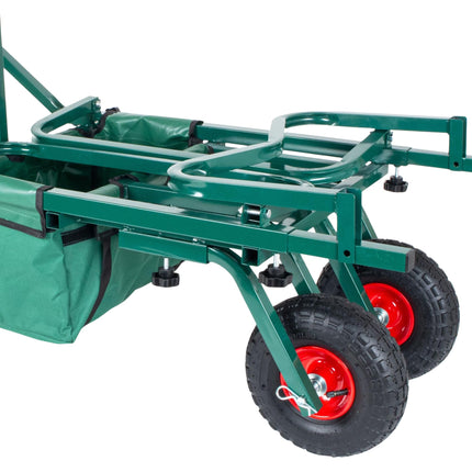 Chariot de pêche avec sac - Cadre en métal, pneus pneumatiques