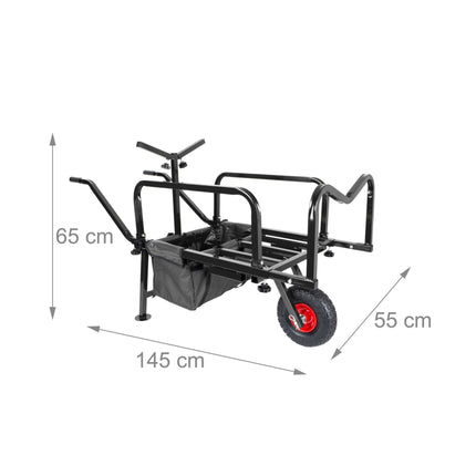 Angler-Trolley mit Tasche – Metallgestell, Luftbereifung