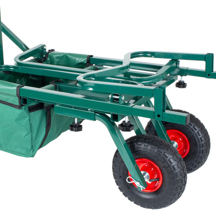Chariot de pêche avec sac - Cadre en métal, pneus pneumatiques