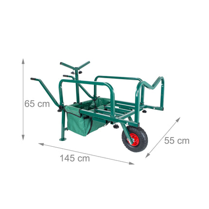 Chariot de pêche avec sac - Métal, pneus pneumatiques
