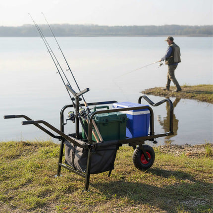 Chariot de pêche avec sac - Métal, pneus pneumatiques