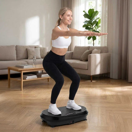 FitPulse Vibrationsplatte mit Widerstandsbändern und Fernbedienung