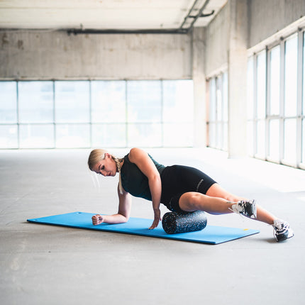 Tapis de fitness, bleu-noir, antidérapant, épaisseur 6 mm