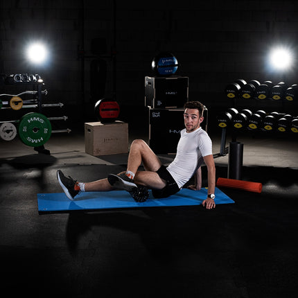 Tapis de fitness, bleu-noir, antidérapant, épaisseur 6 mm