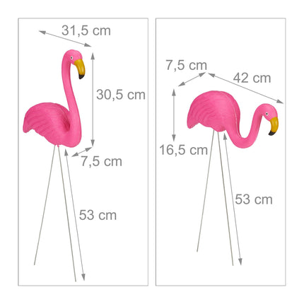 Flamingo-Ornament-Set, 2-teilig