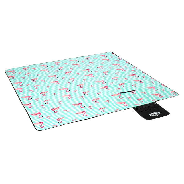 Flamingo Picknickdecke 200x200 cm, Wasserdicht PE/Alu